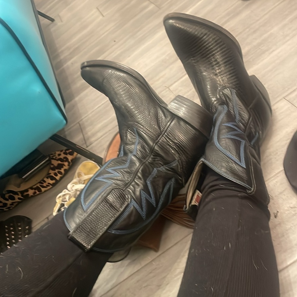 Black and Blue Western Boots